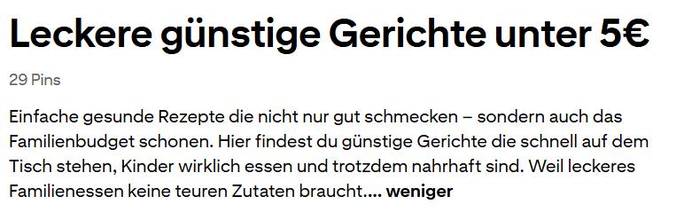 Pinterest SEO text Rezepte